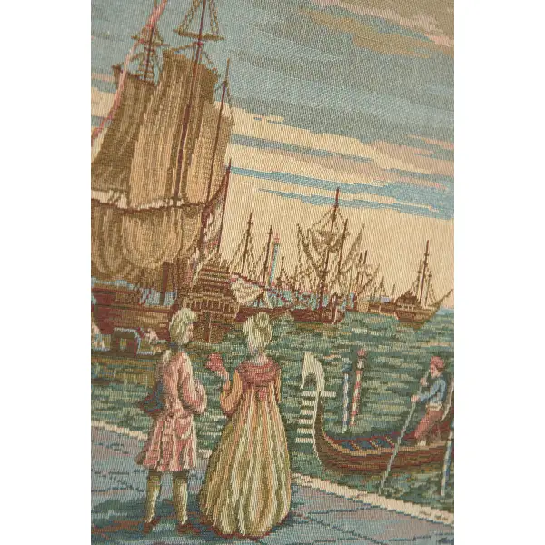 Lagoon Scene in Venice Italian Tapestry | Close Up 2