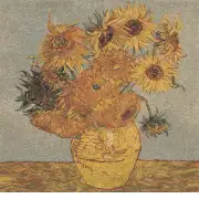 C Charlotte Home Furnishings Inc Van Gogh's Sunflower III European Cushion Cover - 18 in. x 18 in. Cotton/Polyester/Viscose by Vincent Van Gogh | Close Up 1