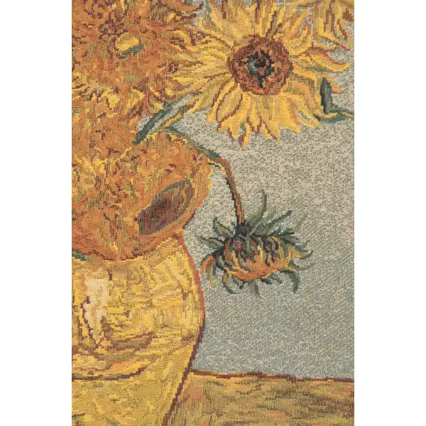 C Charlotte Home Furnishings Inc Van Gogh's Sunflower III European Cushion Cover - 18 in. x 18 in. Cotton/Polyester/Viscose by Vincent Van Gogh | Close Up 2