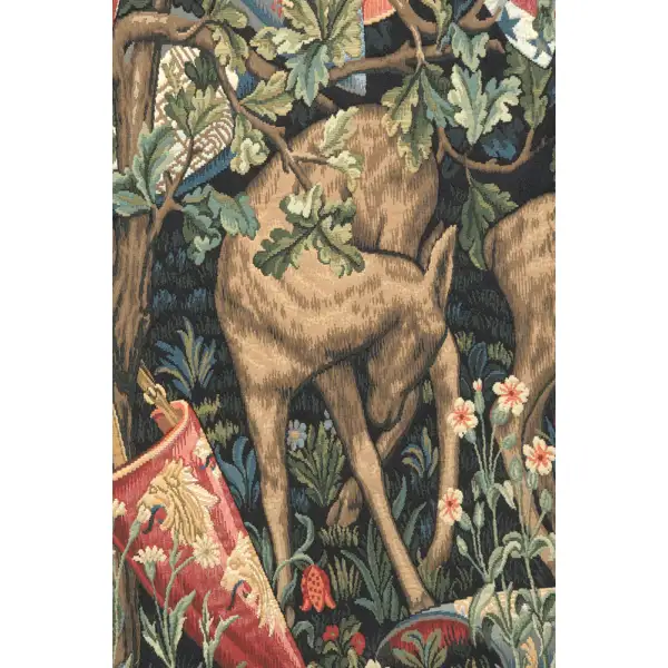 Verdure with Reindeer Belgian Tapestry Wall Hanging | Close Up 1