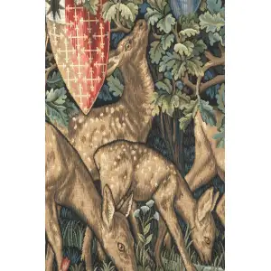 Verdure With Reindeer Belgian Tapestry Wall Hanging - 87 in. x 52 in. Cotton/Viscose/Polyester by Edward Burne Jones