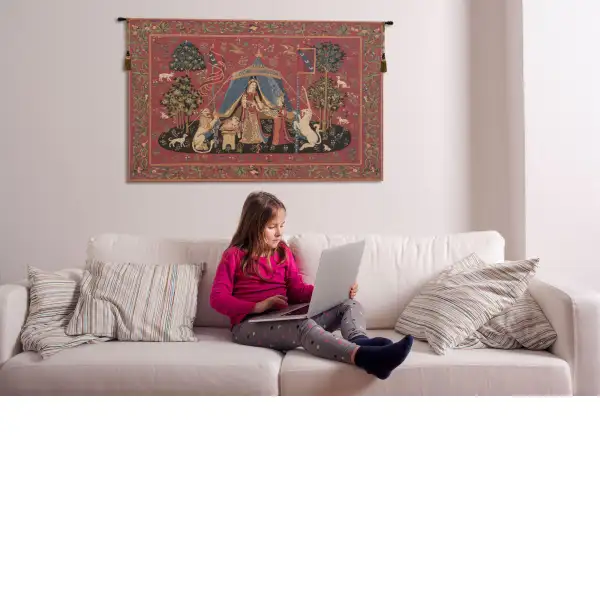 Desire A Mon Seul Desir Belgian Tapestry Wall Hanging - 28 in. x 18 in. cottonampViscose by Charlotte Home Furnishings | Life Style 2