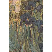 Iris Belgian Tapestry Wall Hanging - 32 in. x 27 in. Cotton by Vincent Van Gogh | Close Up 1