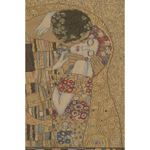 The kiss i European Cushion Cover - 18 in. x 18 in. Cotton/Viscose/Polyester/ by Gustav Klimt | Close Up 2