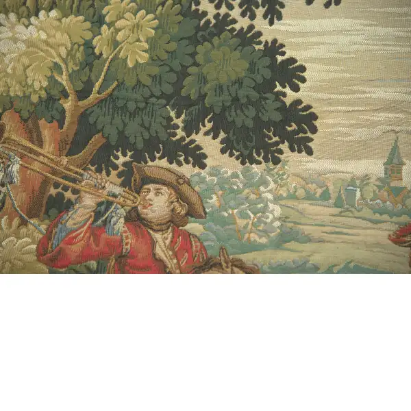 Les Sonneurs du Roi Les Tambours Center Panel French Tapestry | Close Up 2