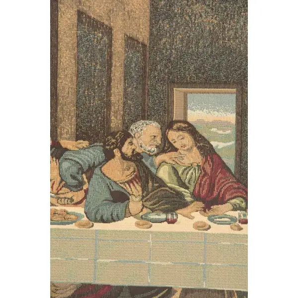 The Last Supper V European Tapestry - 52 in. x 25 in. Cotton/Viscose/Polyester by Leonardo da Vinci | Close Up 1