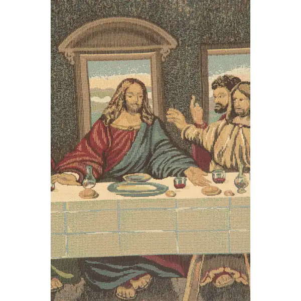 The Last Supper V European Tapestry - 52 in. x 25 in. Cotton/Viscose/Polyester by Leonardo da Vinci | Close Up 2
