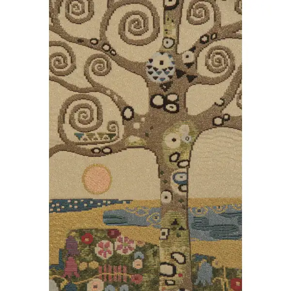 Tree Of Life By Klimt I Italian Tapestry - 25 in. x 19 in. Cotton/viscose/goldthreadembellishments by Gustav Klimt | Close Up 1
