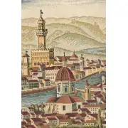 Florence Ancient Map Italian Tapestry - 56 in. x 24 in. Cotton/Viscose/Polyester by Charlotte Home Furnishings | Close Up 1