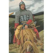 Knights The Bogatyrs Italian Tapestry - 68 in. x 52 in. Cotton/Viscose/Polyester by Victor Vasnetsov | Close Up 1