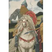 Knights The Bogatyrs Italian Tapestry - 68 in. x 52 in. Cotton/Viscose/Polyester by Victor Vasnetsov | Close Up 2