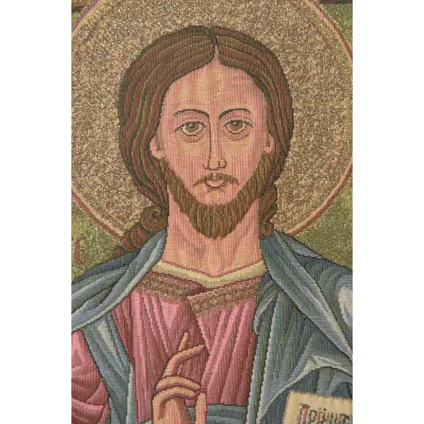 Christ Pantocrator Icon Italian Tapestry | Close Up 1