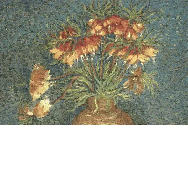 C Charlotte Home Furnishings Inc Lilies by Van Gogh French Tapestry Cushion - 19 in. x 19 in. Cotton by Vincent Van Gogh | Close Up 2