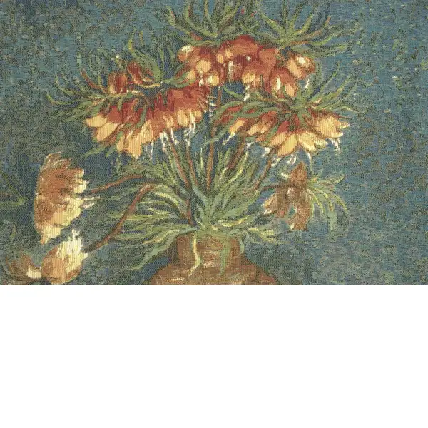 C Charlotte Home Furnishings Inc Lilies by Van Gogh French Tapestry Cushion - 19 in. x 19 in. Cotton by Vincent Van Gogh | Close Up 3