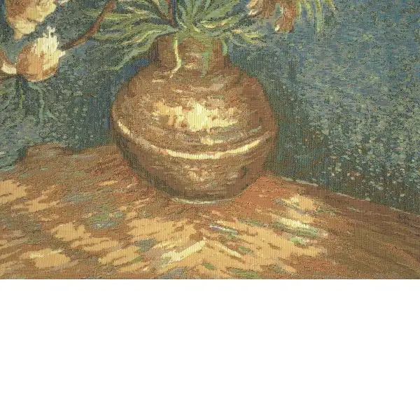 C Charlotte Home Furnishings Inc Lilies by Van Gogh French Tapestry Cushion - 19 in. x 19 in. Cotton by Vincent Van Gogh | Close Up 4