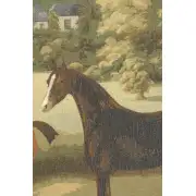 Five English Horses French Wall Tapestry - 58 in. x 42 in. Wool/cotton/others by Friedrich Wilhelm Keyl | Close Up 2