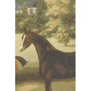 Five English Horses French Wall Tapestry - 58 in. x 42 in. Wool/cotton/others by Friedrich Wilhelm Keyl
