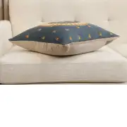 Blue Napoleon Tapestry Cushion Cover - 18 in. x 18 in. Cotton by Charlotte Home Furnishings Inc | Close Up 3