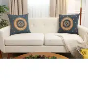Blue Napoleon Tapestry Cushion Cover - 18 in. x 18 in. Cotton by Charlotte Home Furnishings Inc | Close Up 5
