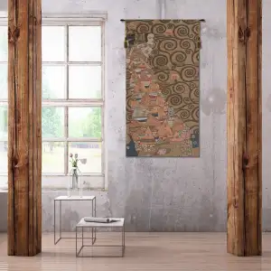 L'Attente Klimt a Gauche Or French Wall Tapestry