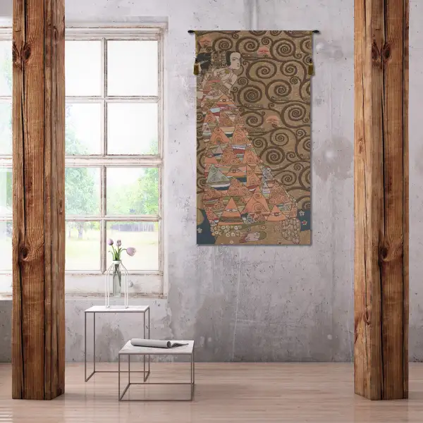 L'Attente Klimt a Gauche Or French Wall Tapestry | Life Style 1