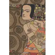 L'Attente Klimt A Droite Or French Wall Tapestry - 18 in. x 38 in. Cotton/Viscose/Polyester by Gustav Klimt | Close Up 1