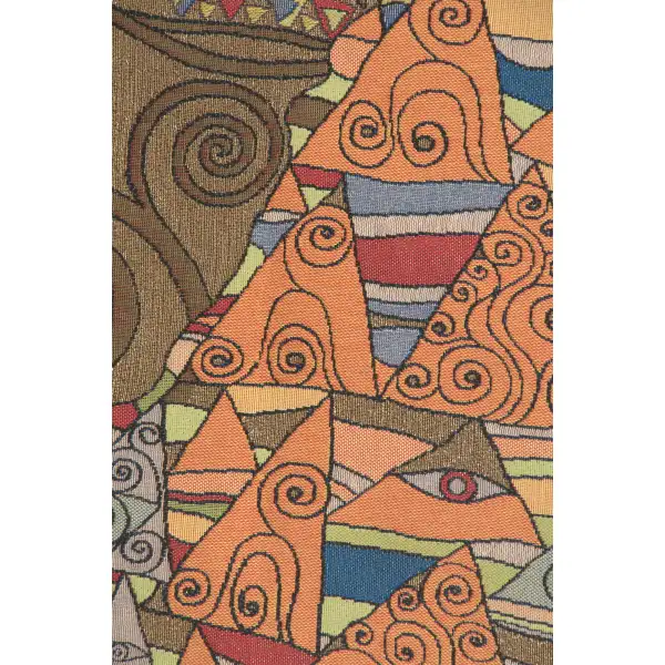 L'Attente Klimt A Droite Or French Wall Tapestry - 18 in. x 38 in. Cotton/Viscose/Polyester by Gustav Klimt | Close Up 2