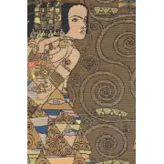 L'Attente Klimt A Gauche Fonce French Wall Tapestry - 18 in. x 38 in. Cotton/Viscose/Polyester by Gustav Klimt | Close Up 1