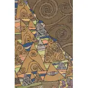 L'Attente Klimt A Gauche Fonce French Wall Tapestry - 18 in. x 38 in. Cotton/Viscose/Polyester by Gustav Klimt | Close Up 2