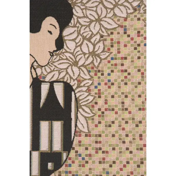 Klimt Silhouettes French Wall Tapestry - 28 in. x 78 in. Cotton/Viscose/Polyester by Gustav Klimt | Close Up 1