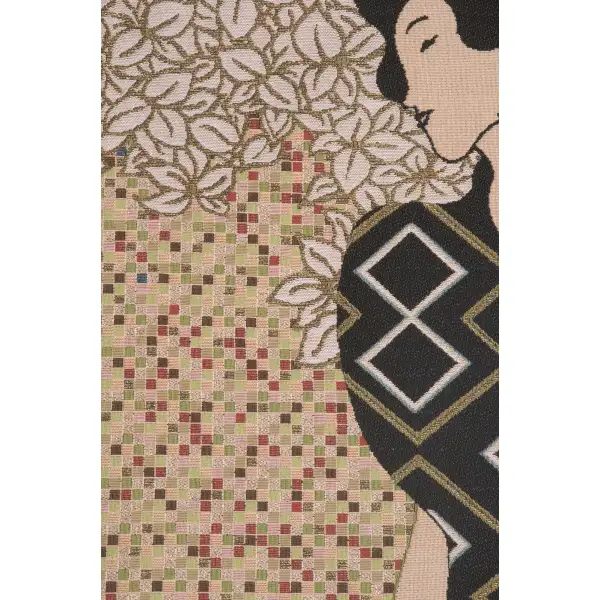 Klimt Silhouettes French Wall Tapestry - 28 in. x 78 in. Cotton/Viscose/Polyester by Gustav Klimt | Close Up 2