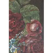 Silk Basket of Flowers Black French Wall Tapestry | Close Up 2