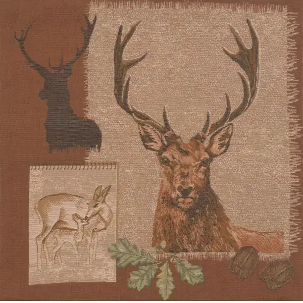 Deer Doe and Stag Cushion | Close Up 1