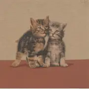 Two Kittens French Couch Cushion | Close Up 1
