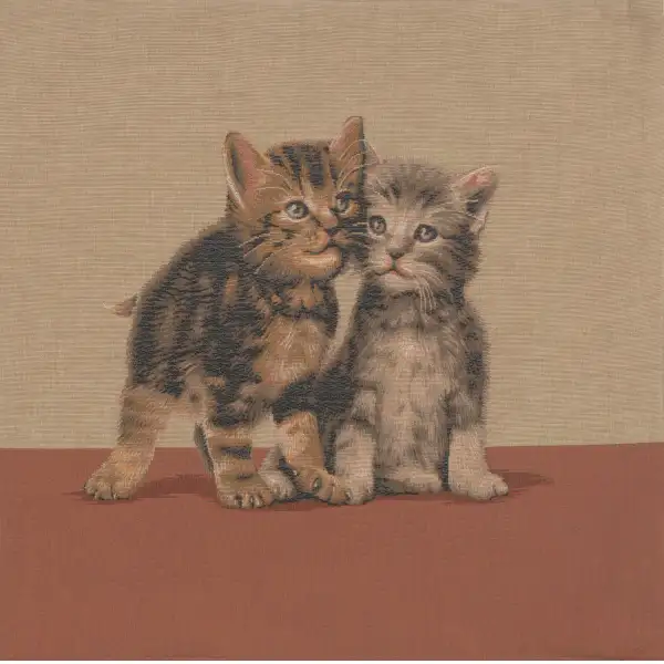 Two Kittens Cushion - 19 in. x 19 in. Cotton by Charlotte Home Furnishings | Close Up 1