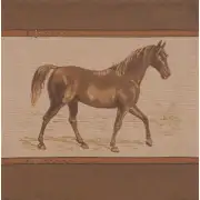 Horse Belt French Couch Cushion | Close Up 1