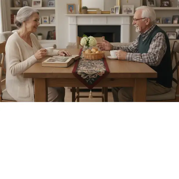 William Morris Red Large Decorative Table Mat | Life Style 2