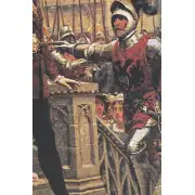 Call To Arms With Border Belgian Tapestry Wall Hanging - 38 in. x 54 in. Cotton/Viscose/Polyester by Edmund Blair Leighton | Close Up 2