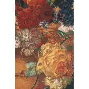 Terracotta Floral Bouquet Bright Belgian Tapestry Wall Hanging | Close Up 2