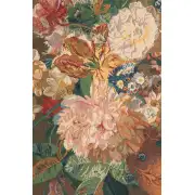 Terracotta Floral Bouquet Gold Belgian Tapestry Wall Hanging - 48 in. x 64 in. Cotton/Viscose/Polyester by Jan Van Huysum | Close Up 1