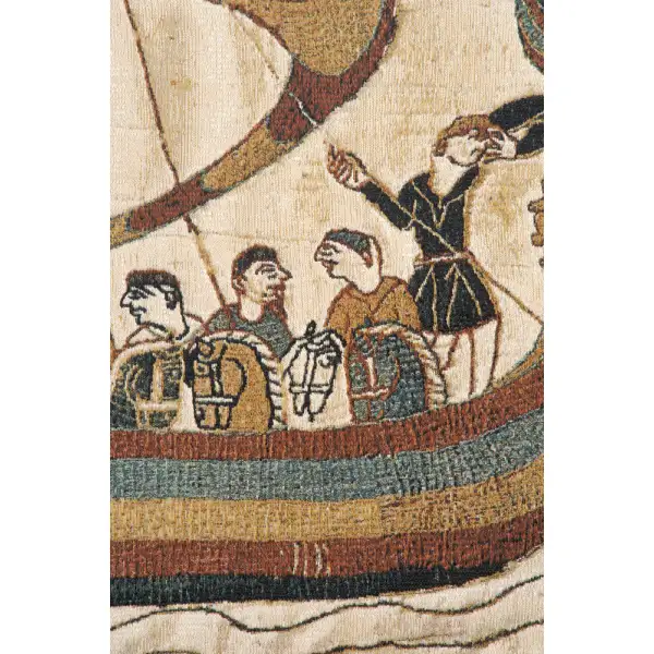 Bayeux Navigio Belgian Tapestry Wall Hanging - 32 in. x 14 in. Cotton/Viscose/Polyester by Charlotte Home Furnishings | Close Up 2