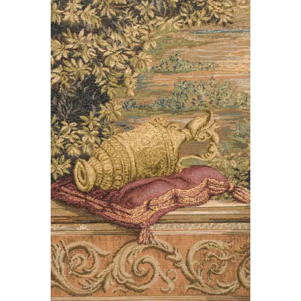 Verdure Au Chateau II French Wall Tapestry - 44 in. x 34 in. Wool/cotton/others by Charlotte Home Furnishings | Close Up 1