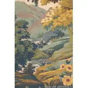 Landscape with Flowers Belgian Tapestry Wall Hanging | Close Up 1