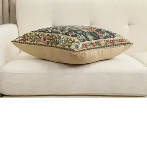 Charlotte Home Furnishings Throw Pillow Covers Decorative Boho Pillow Covers for Couch Living Room Blue Tree Square Pillow Cases 18x18 European Cotton Jacquard Woven for Cozy Bedroom Decor