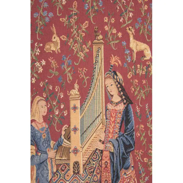 The Hearing L'ouie Belgian Tapestry Wall Hanging | Close Up 2