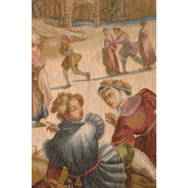 Les Patineurs French Wall Tapestry | Close Up 1