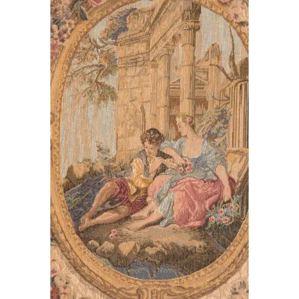 Serenade Creme French Wall Tapestry - 44 in. x 58 in. Wool/cotton/others by Francois Boucher | Close Up 1