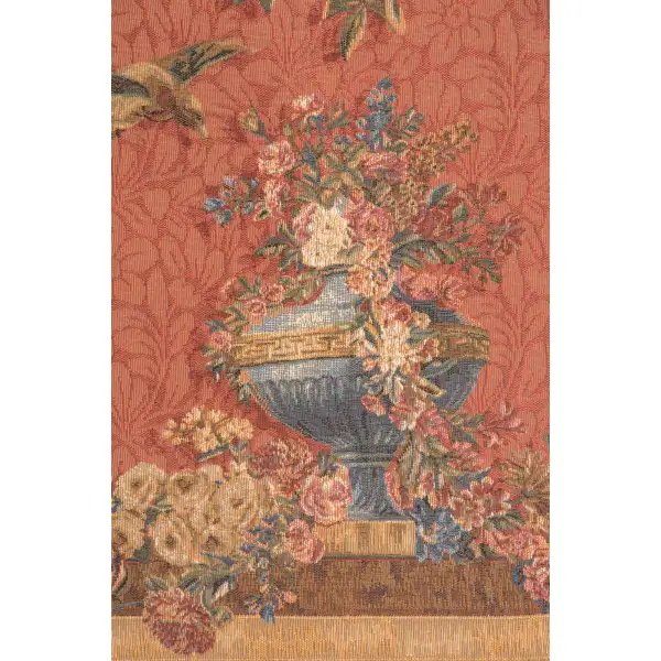 Medallion Serenade Rouge French Wall Tapestry - 44 in. x 58 in. Wool/cotton/others by Francois Boucher | Close Up 2