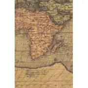 Antique Map Belgian Tapestry Wall Hanging - 72 in. x 54 in. SoftCottonChenille by Abraham Ortelius | Close Up 1