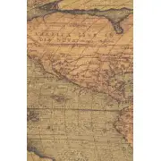 Antique Map Belgian Tapestry Wall Hanging - 72 in. x 54 in. SoftCottonChenille by Abraham Ortelius | Close Up 2